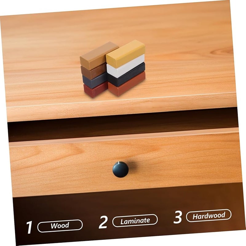 Housoutil 8 Pcs Wood Repair Crayons Hard Wax Kit For Furniture Scratches Brown - Image 5